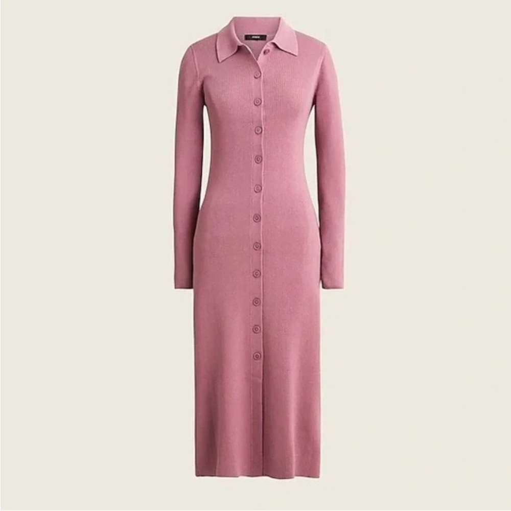 J.Crew Ribbed button-front silk-blend dress